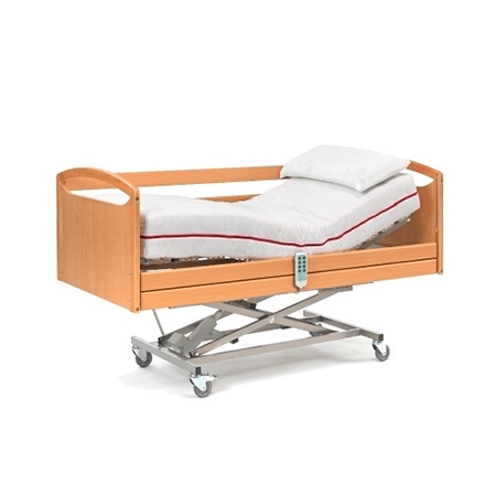 Cama hospitalaria articulada con carro elevador, barandillas, colchón –  Gerialife